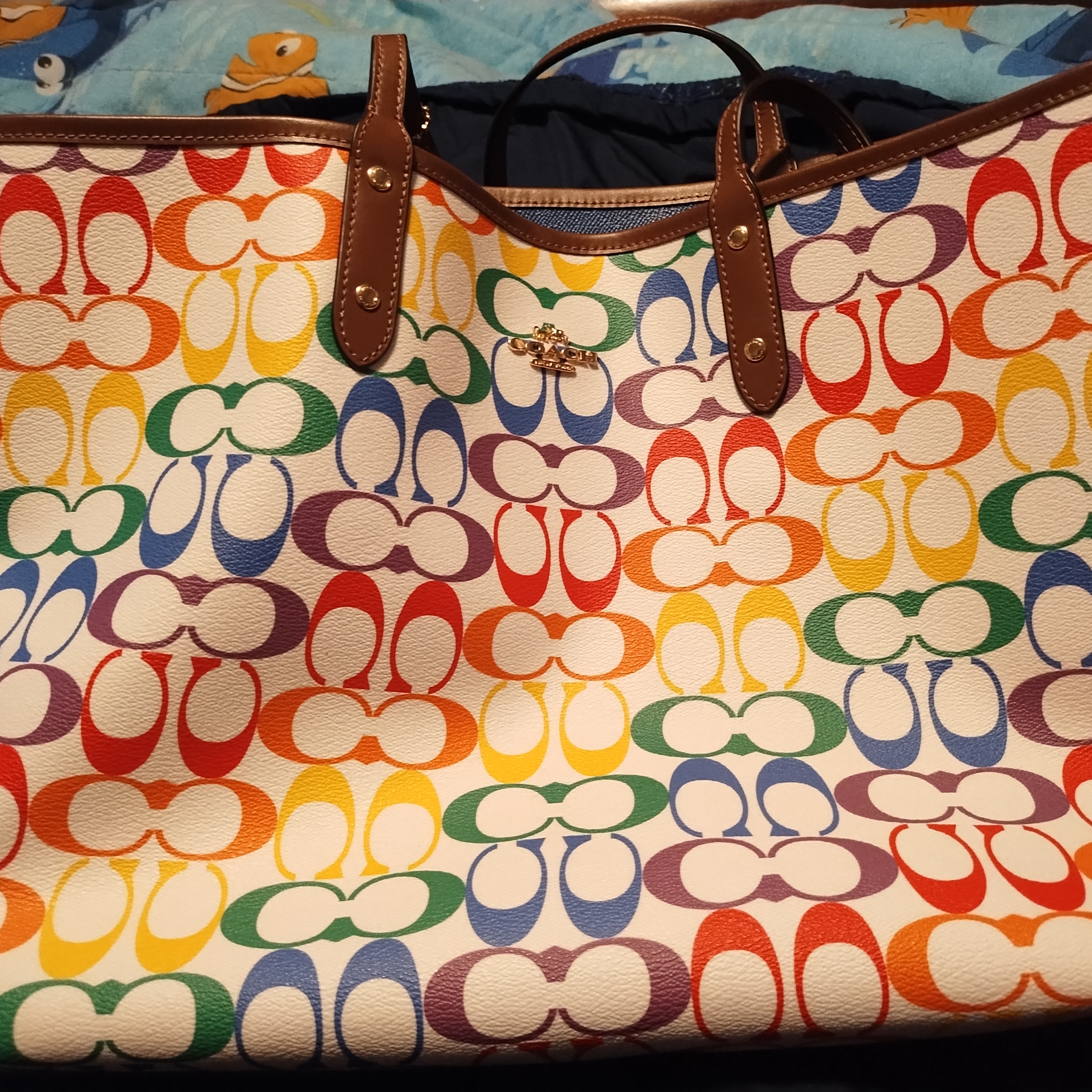 Coach Multicolor Signature Tote Bag